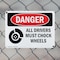 Signmission All Drivers Must Chock Wheels Danger Sign, Plastic, 10in W x 7in L, 2PK OS-2PACK-DS-P-710-L-1025 - alternate 7